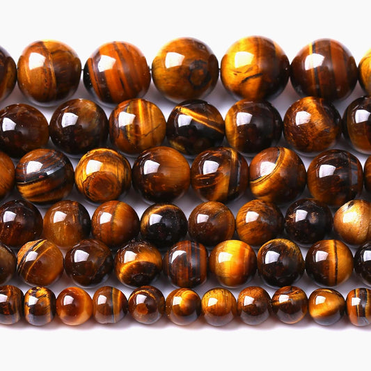 6MM Natural Iron Yellow Tiger Eye Stone Energy Healing Beads Round Loose Beads for Jewelry Making Bracelet 120pcs 2 Strands 32"