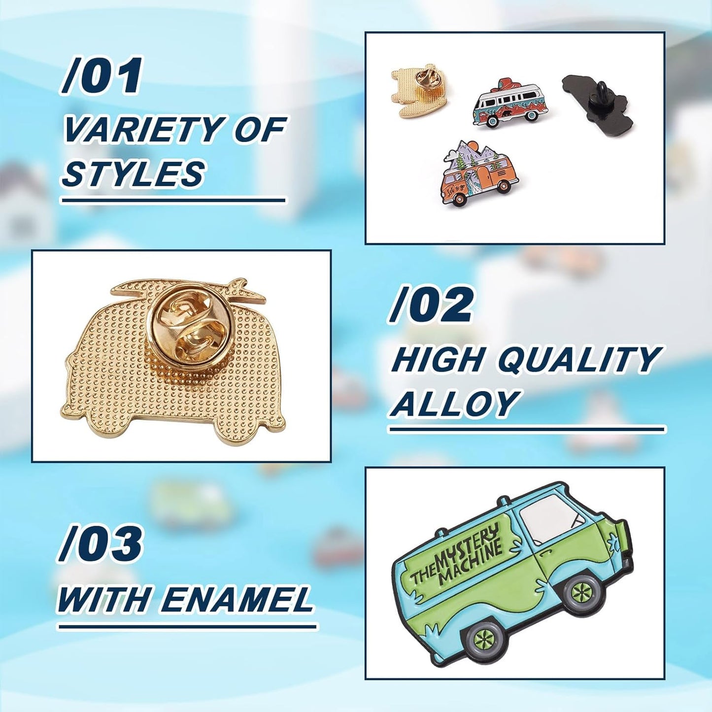 Mixed Enamel Pins for Backpacks, Beadthoven Cute Enamel Brooch Pins Set, Funny Backpack Pins, Aesthetic Lapel Badge Pins Bulk for DIY Clothes Accessories Holiday Gifts