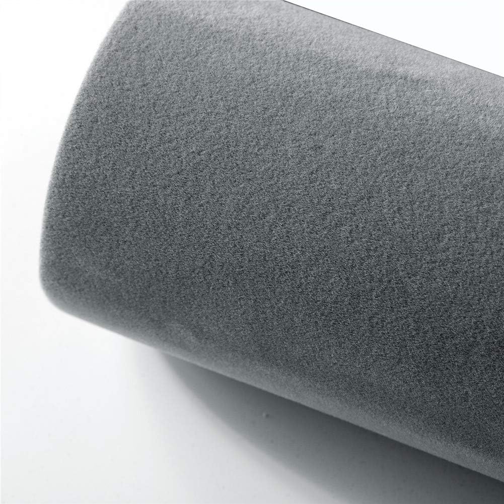 2PCS Self Adhesive Felt Sheets, DIY Felt Adhesive Sheet for Art & Crafts, Peel and Stick Felt for Drawer/Jewelry Box Felt Liner, Solid Color Felt Wallpaper (14.6" x 39.4", Grey)