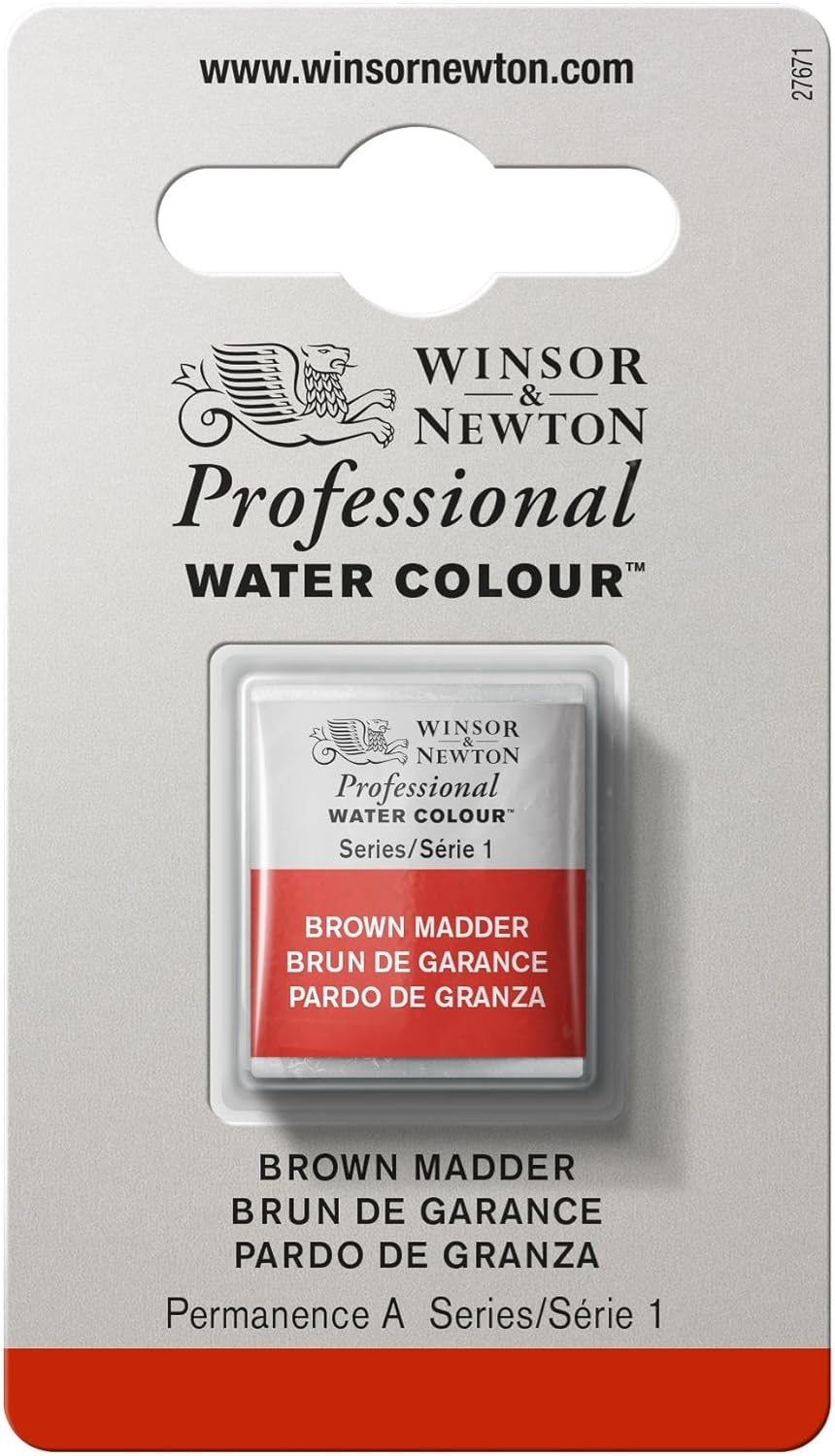 Winsor & Newton Professional Water Colour Paint, Half Pan, Brown Madder