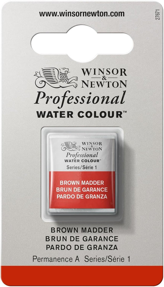 Winsor & Newton Professional Water Colour Paint, Half Pan, Brown Madder