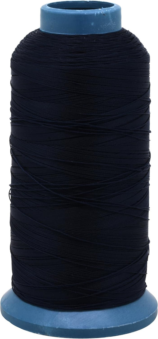 Mandala Crafts Bonded Nylon Thread Dark Blue Heavy Duty Sewing Threads - 1500 YDs Size 69 210D T70 Tex 70 Thread for Leather Jeans Weaving Outdoor Marine Upholstery Threads