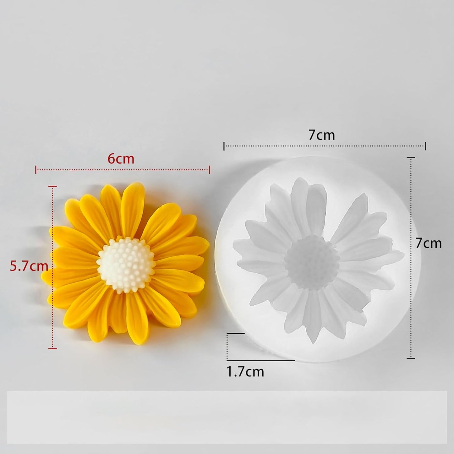 2 Pack Daisy Flower Mold - 2 Style - Resin Casting Silicone Molds for Home Decor & Candle Making Wave Spiral Mold