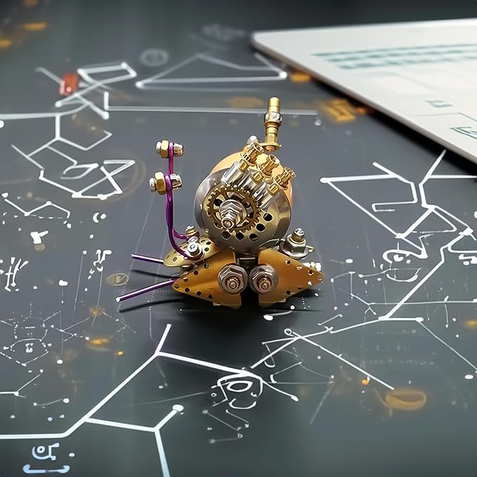 3D Steampunk Mechanical Snail Model Kit – DIY Metal Brass Puzzle for Adults, Retro Collectible Robot Sculpture Craft Gift (Snail-O)