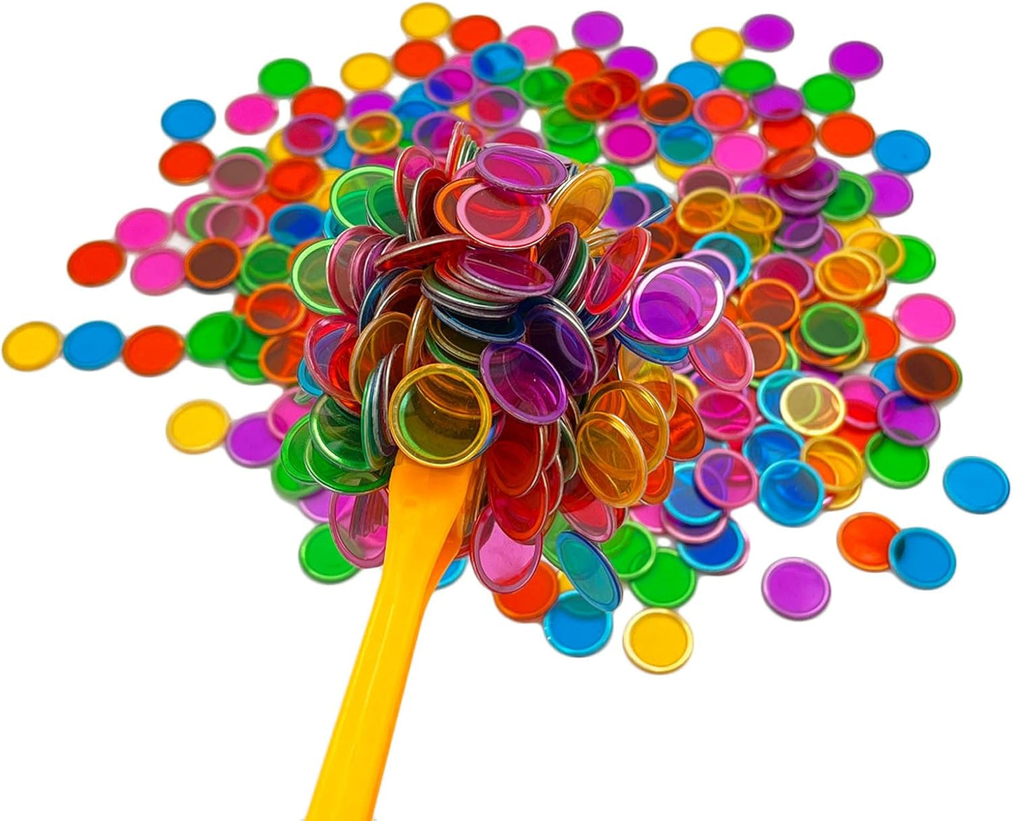 Magnetic Bingo Wand with Chips,6-Pack& 600 Metal Chips, 6 Color Metal Chips-for Large Group Games,Family Game Night, Sensory Bins,Counting and Sorting,Science& Educational Activities