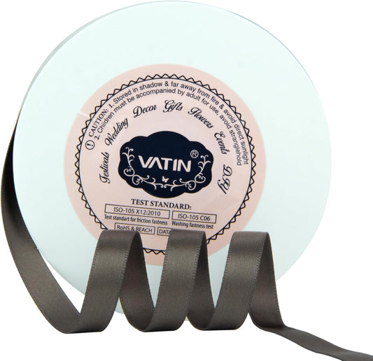 VATIN Double Face Dark Olive Satin Ribbon 3/8" Continuous 50 Yards,Dark Olive Polyester Fabric Ribbon use for Bows Bouquet, Gift Wrapping, Floral Arrangement Wedding Decoration