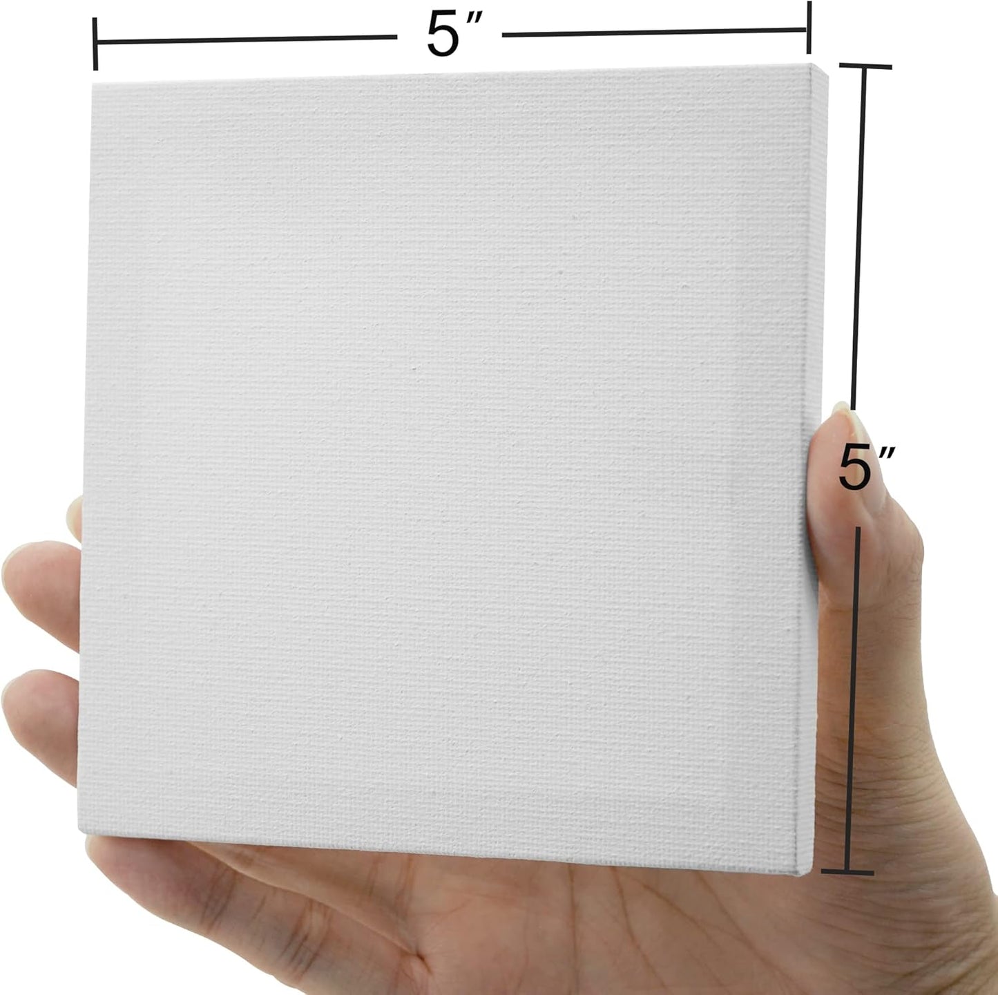AUREUO Mini Stretched Canvas - 5x5 Inch/24 Pack - 2/5 Inch Profile Small Square Canvas - Gift Set Bulk Pack Canvases for Acrylic Painting & Craft