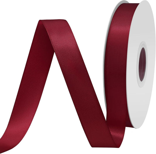 Sherry Satin Ribbon 3/4" X 50 Yards Solid Color Double Faced Ribbons Perfect for Crafts Wedding Decor Bow Making Arts Sewing and More