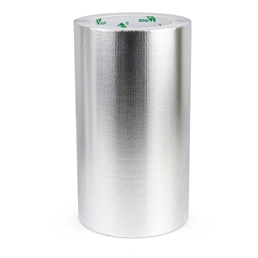 BOMEI PACK Adhesive Aluminum Foil Heat Shield Tape Barrier, Fiberglass Thermal Insulation Reflective Material High Temp Protection (8in*66ft)