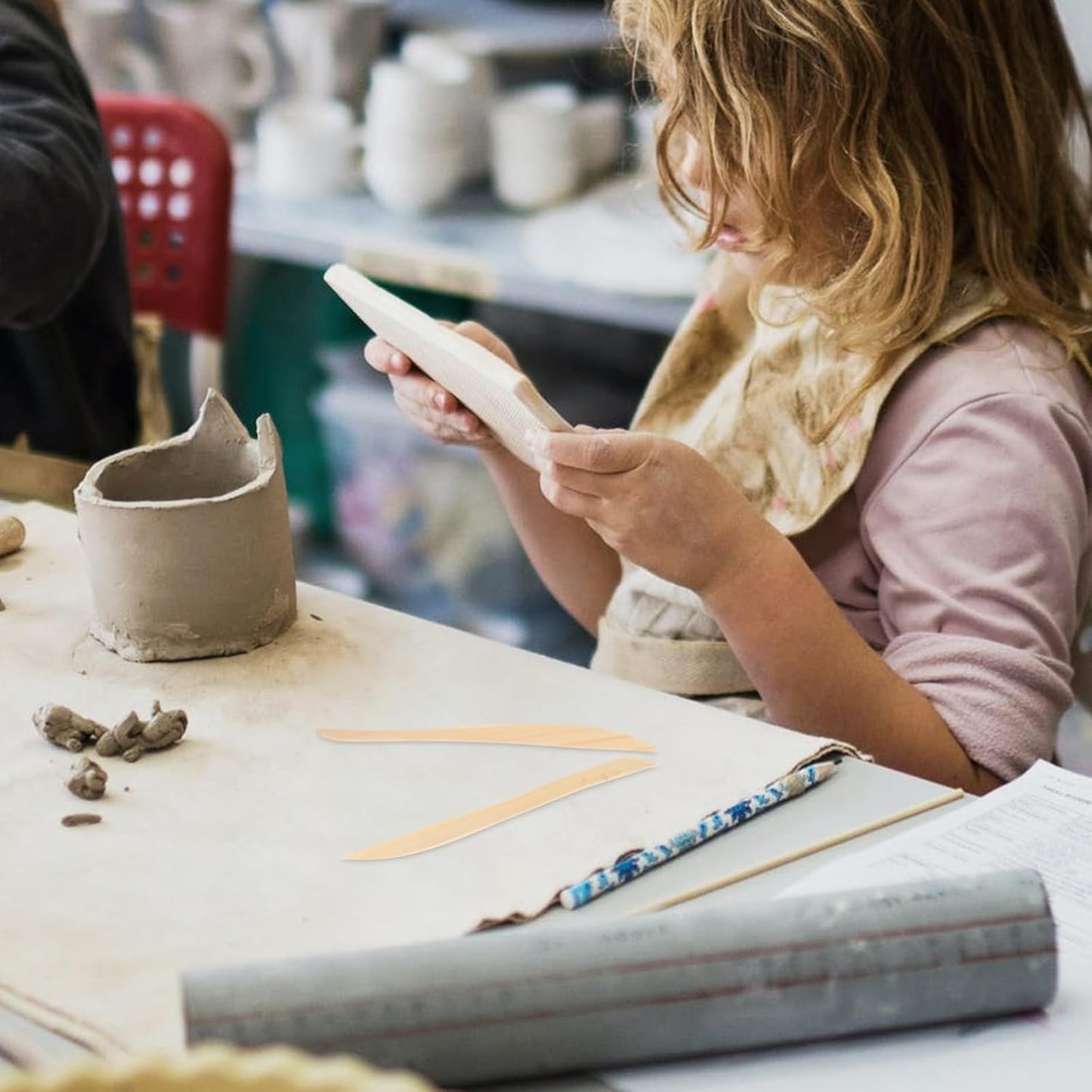 VILLCASE 30pcs Wooden Clay Carving Modeling Tools Kit, Double-Ended Clay Sculpture Tools, Polymer Pottery Dough Modeling Ceramic Tools for Cutting Shaping