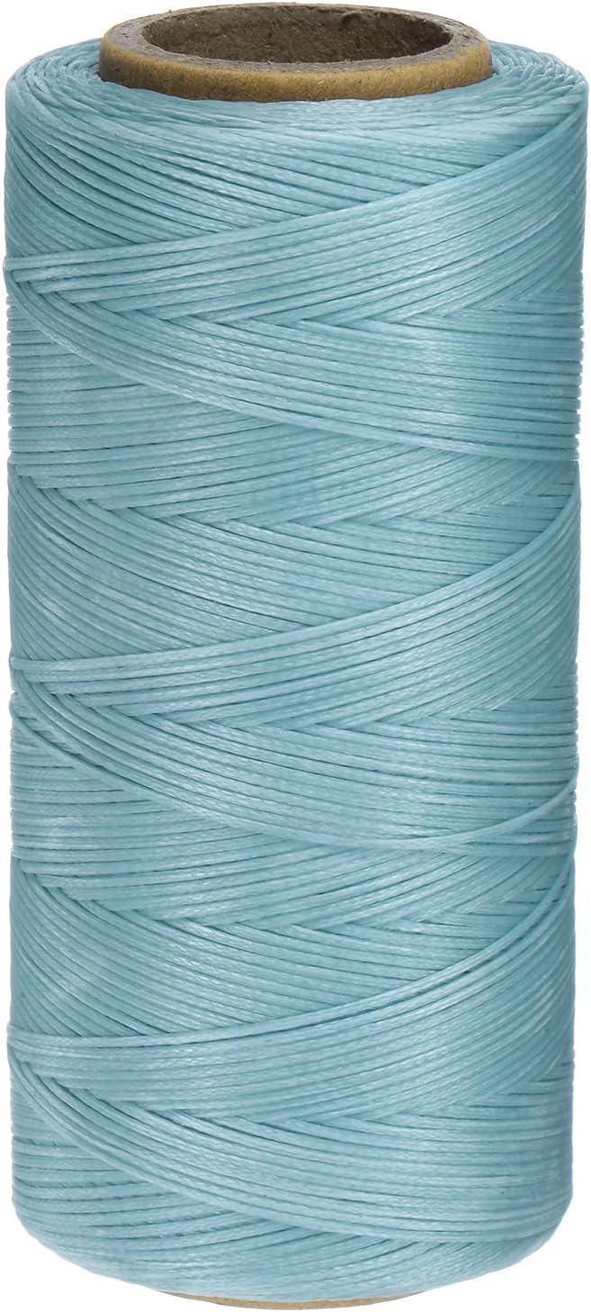 uxcell Leather Sewing Waxed Thread, 284 Yards / 260m 0.8mm 150D Flat Polyester All-Purpose Threads for Leather Crafts, Bookbinding, Slate Blue