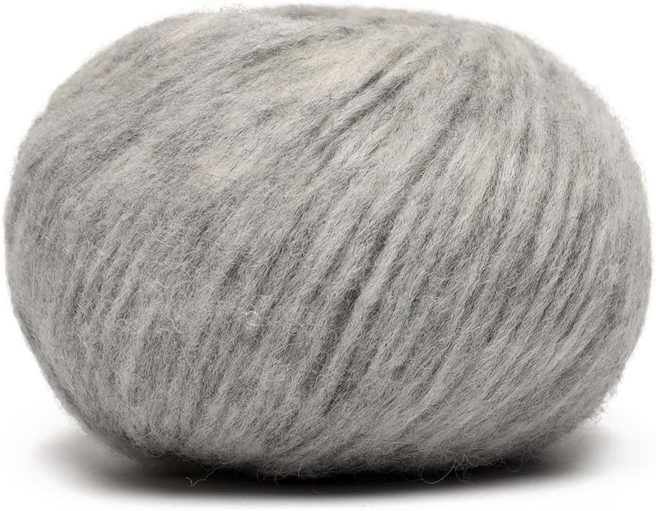 Pullu - Baby Alpaca Merino Wool Yarn Set of 3 Skeins (150 Grams) Worsted Weight - Sourced Directly from Peru - Heavenly Soft and Perfect for Knitting and Crocheting (Heather Silver Gray)