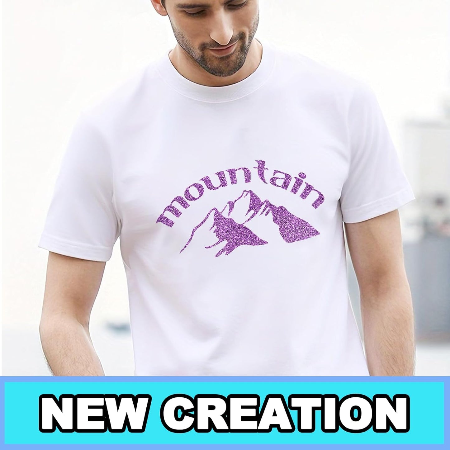 Deep Purple Glitter Heat Transfer Vinyl 12Inch*6FT Glitter Iron on Vinyl for T Shirts Easy to Cut and Weed Compatible with All Cutter Machines HTV Iron on Vinyl for Cricut(Deep Purple)