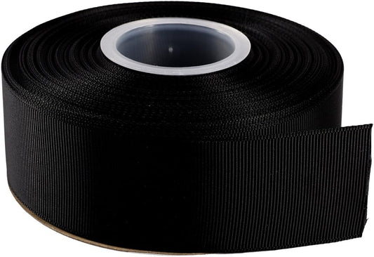 ITIsparkle 11/2" Inch Grosgrain Ribbon 25 Yards-Roll Set for Gift Wrapping Cake Decoration Party Favor Hair Braids Hair Bow Baby Shower Decoration Floral Arrangement Craft Supplies, Black Ribbon