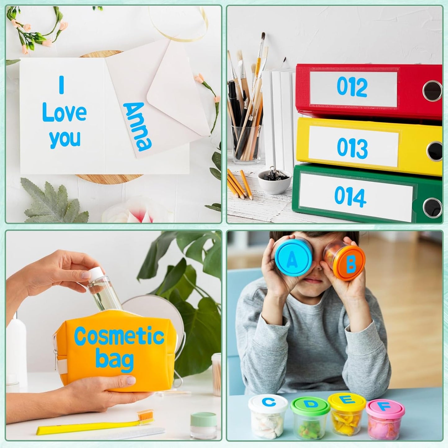 Alphabet Stickers, 1'' Inch 12 Sheets Light Blue Letter Stickers, Self-Adhesive Vinyl Mailbox Numbers, Letters for Bulletin Boards, Classroom & Home Decor