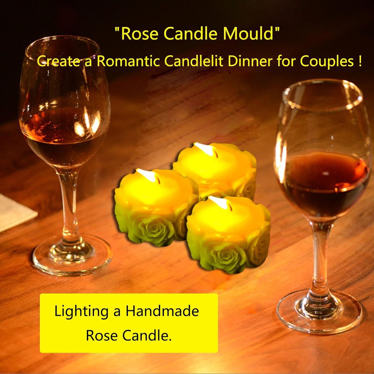 2PCS Rose Silicone Molds, Candle & Soap Molds for DIY Handmade Peony Flower