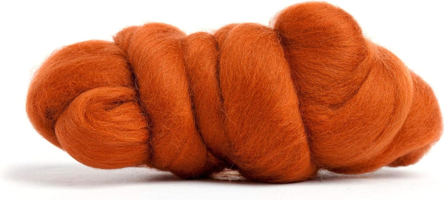 Desert Breeze Distributing 100% Natural Merino Wool Roving - Premium Combed Top Merino Roving Wool - Tapestry, Spinning, Wet Felting & Needle Felting Supplies - 21.5 Micron - 1 oz, Color Nutmeg