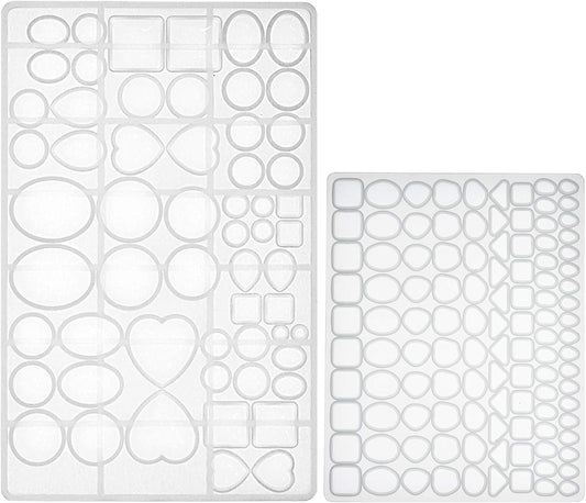 FUNSHOWCASE Cabochon Gem Silicone Mold 2 Trays for Resin Casting Jewelry Making