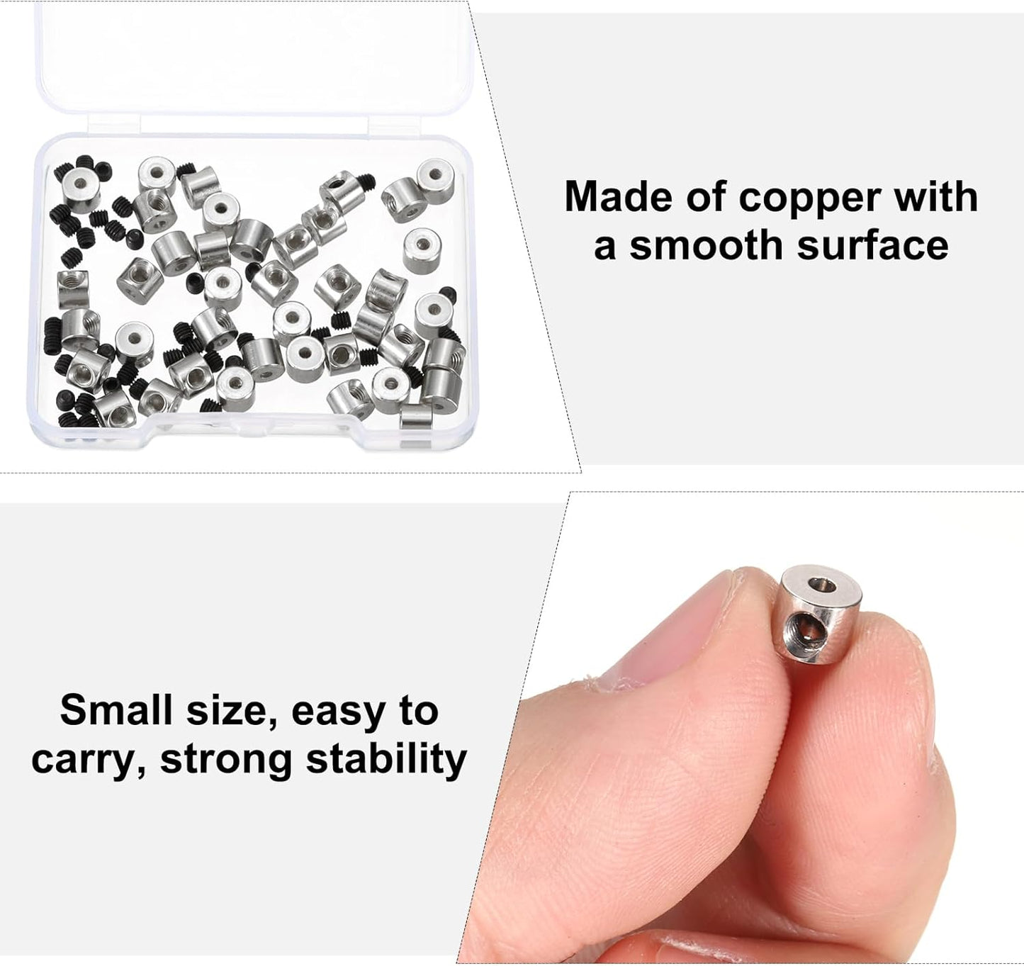 MECCANIXITY 40 Pcs Metal Locking Pin Backs, Locking Pin Keepers Clasp 5mm(H) with 4 Wrench Replacement in Storage Case for Badge, Brooch, Silver Tone