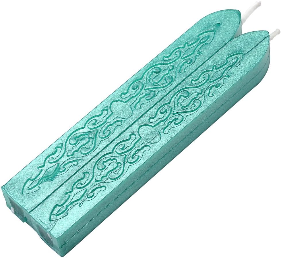 Yoption Sealing Wax Sticks with Wicks Antique Fire Manuscript Sealing Wax for Wax Seal Stamp (Green)