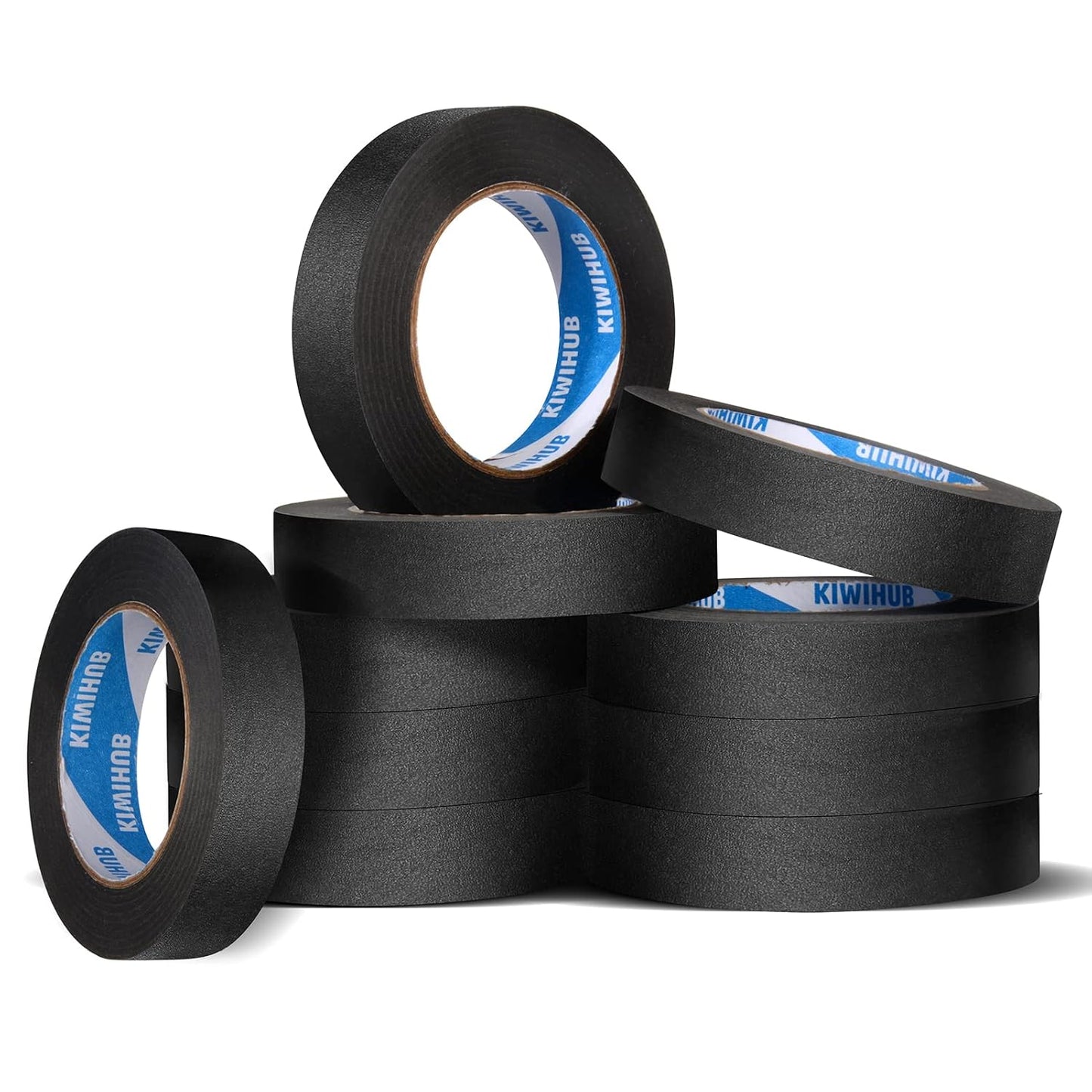 Black Painters Tape,1" x 60 Yards x 10 Rolls (600 Yards Total) - Medium Adhesive Masking Tape for Painting,Labeling,DIY Crafting,Decoration and School Projects