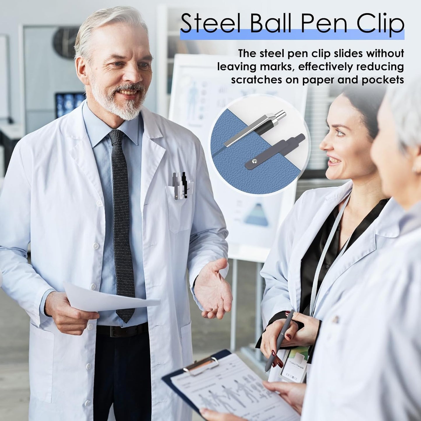 12PCS Gel Pens Black Ink Fine Point Pens With Smooth Writing, School Office Supplies, Anniversary Birthday Gifts for Men Women, Quick Dry Pens For Journaling, Nurse Aesthetic Pen (Black Gray White)