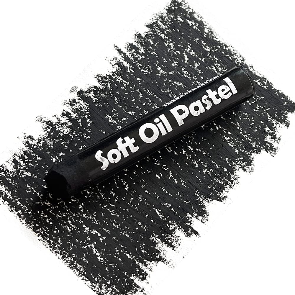 12 Pcs Monochrome Artists Grade Soft Oil Pastels Vibrant and Creamy Colored Chalk Pastels Art Supplies Set for Professionals Painting Drawing White Black 01