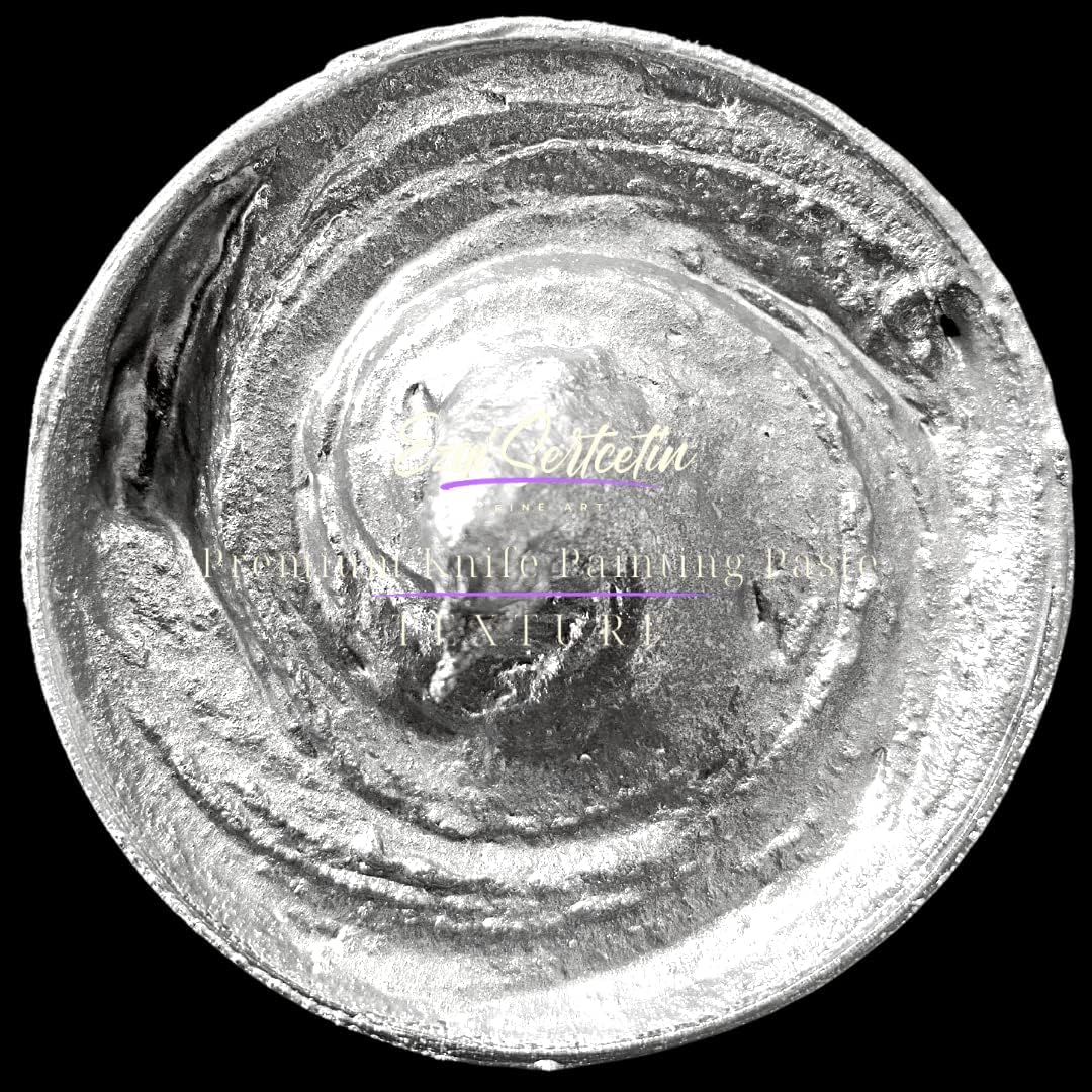 Premium Palette Knife Painting Paste|Texture Paste|Authentic Bright Colors|Ready to Use|Easy to Apply| 6oz (Platinum Silver)