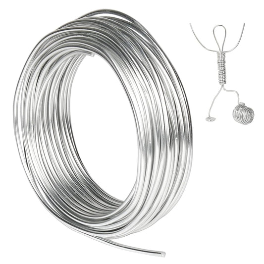 Tenn Well 9 Gauge Aluminum Craft Wire, 50 Feet 3mm Bendable Armature Wire for Sculpting, Jewelry Making, Doll Making, Crafting, Modelling, Bonsai Training
