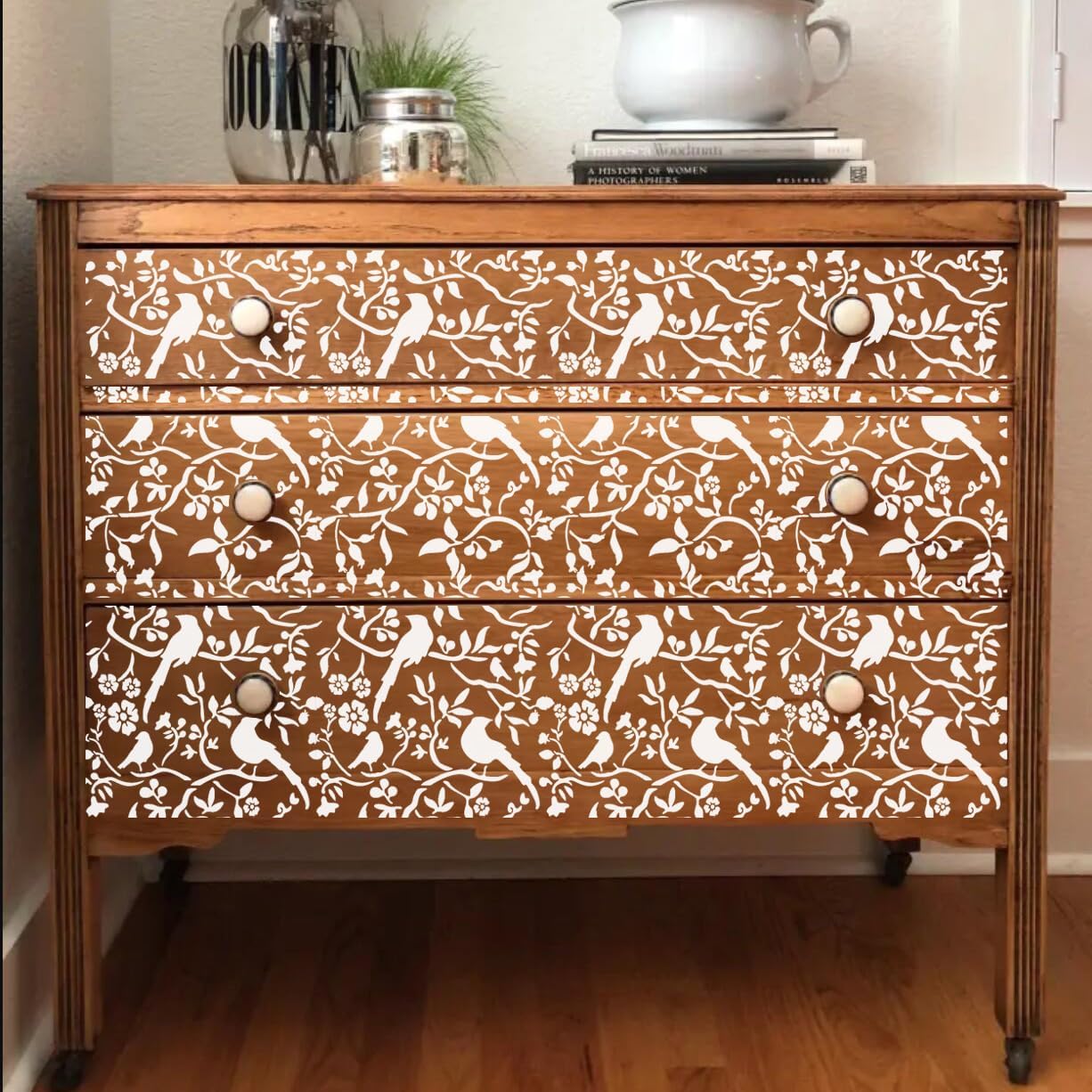 Stencils for Crafts Reusable Texture Stencils Background Stencil Leaf Floral Templates for Painting on Wood Furniture Card Canvas Paper Scrapbook