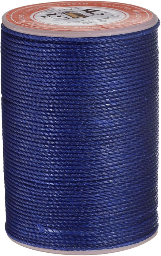uxcell Round Leather Sewing Waxed Thread, 55m / 60 Yards Wax Polyester String, 0.8mm Waxed Stitching Cord for Leather Crafts, Bookbinding, Bracelets Braided, Sapphire Blue