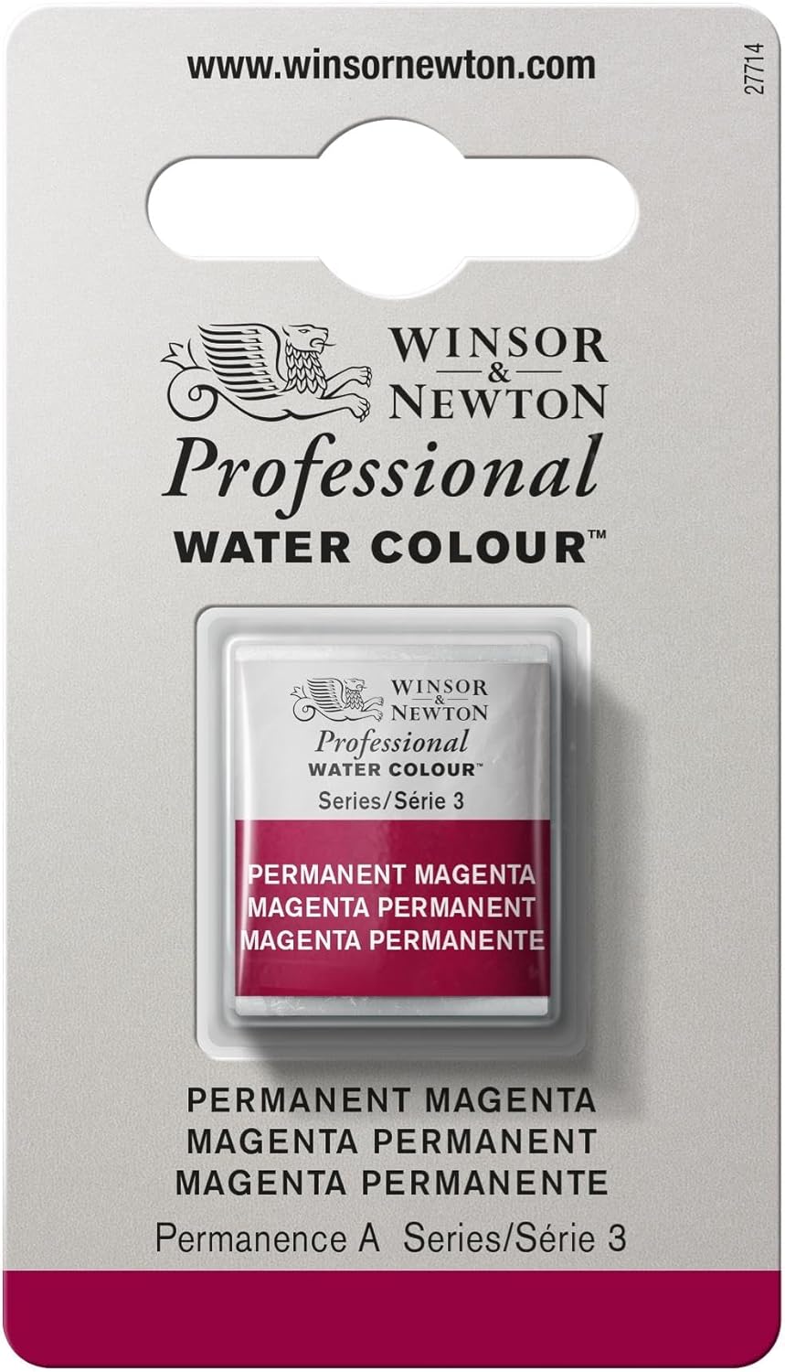 Winsor & Newton Professional Water Colour Paint, Half Pan, Permanent Magenta