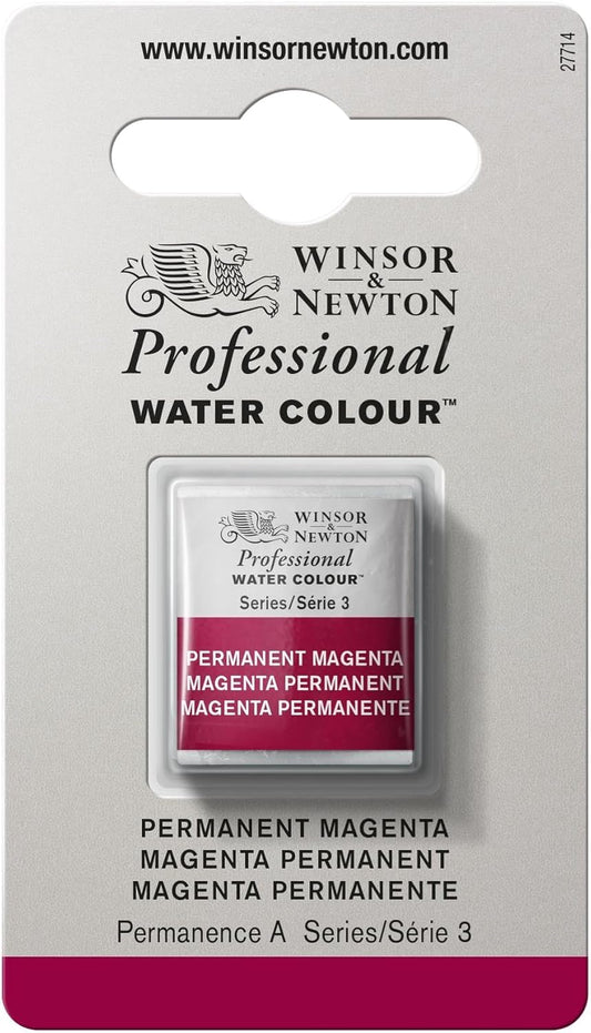 Winsor & Newton Professional Water Colour Paint, Half Pan, Permanent Magenta