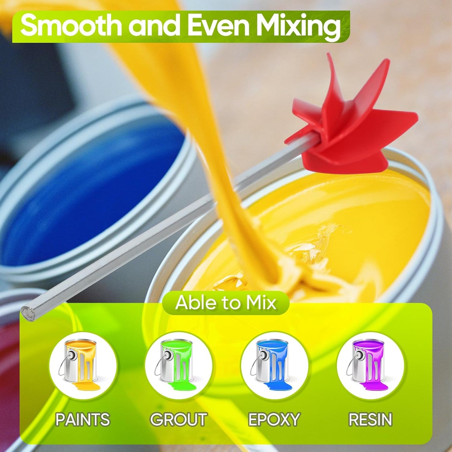 2-Pack Helix Paint Mixer Attachment for Drill - 11.8" Industrial Stirrer Paddle, 1 to 5 Gallon Epoxy Resin Mixer (Fits Concrete, Silicone, Thick Materials) (2 Pcs)