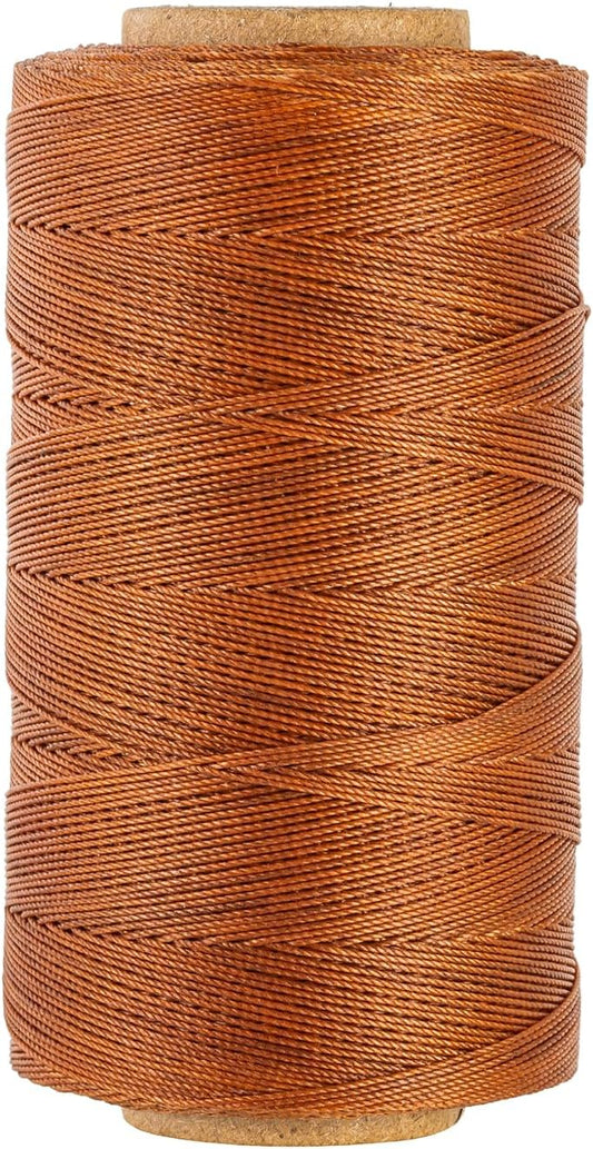 Sturdy Bonded Waxed Polyester Thread, 0.55mm, 437 Yards Wax String Cord - Brown for Leather, Hand Sewing, Stitching, Bookbinding, Beading, Bracelets and Macrame Jewelry Making