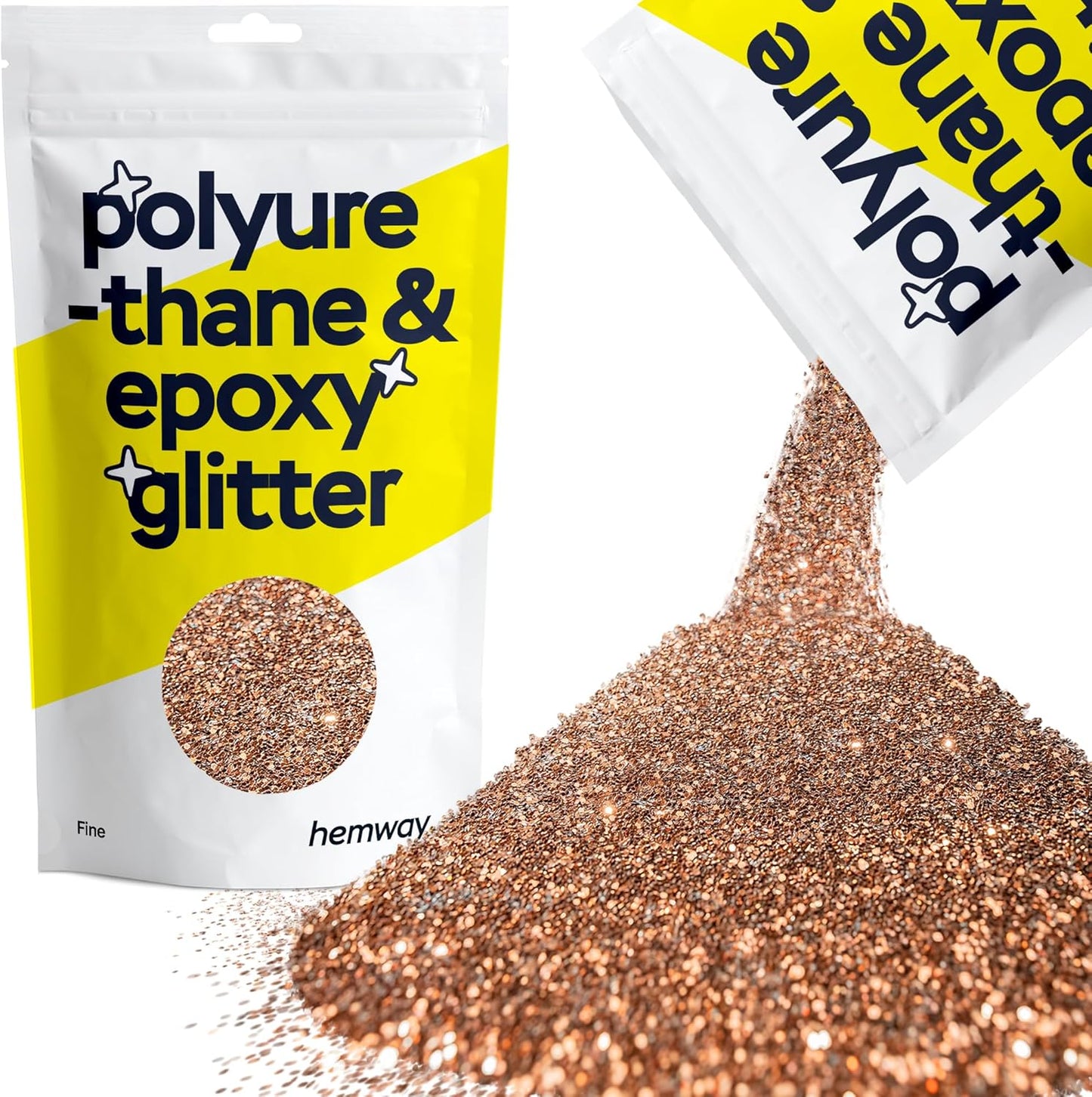 Hemway Polyurethane & Epoxy Resin Glitter 100g / 3.5oz Metallic Crystal Flake Additive for Flooring Jewelry Tumblers Glass Pigment - Fine (1/64" 0.015" 0.4mm) - Bronze Brown