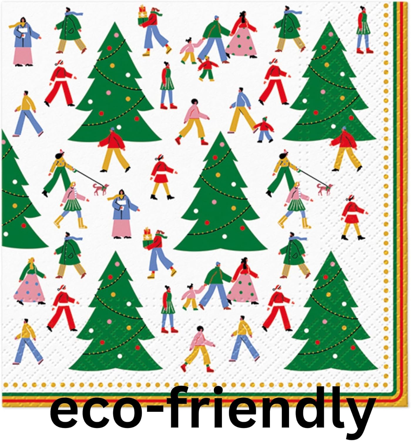 20-ct 13x13 Christmas Paper Decoupage Napkins, 3-Ply Servilletas Tissue Napkin for Dinner and Parties, Disposable Napkins (Christmas Hustle)