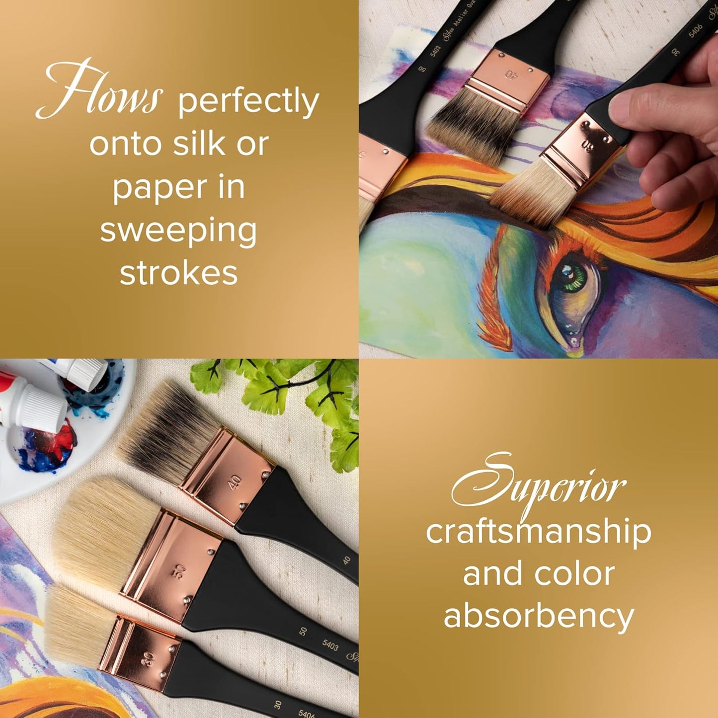 Silver Brush Limited 5403-30 Silver Atelier Oval Hog Bristle Mottler Brush, Size 30, Extra Long Handle