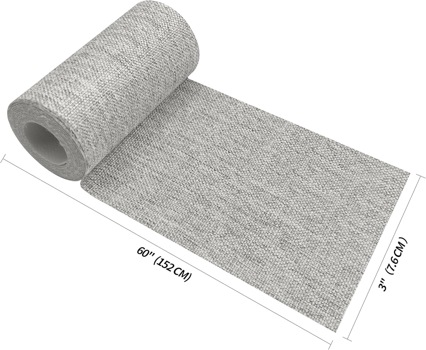 King Mountain Premium Linen Fabric Iron-on Repair Patch, Inside&Outside Fabric Repair Patch, 3"x60" with Backing Glue Linen Repair Decorative Patch kit (Linen-3"x60", Light Grey)