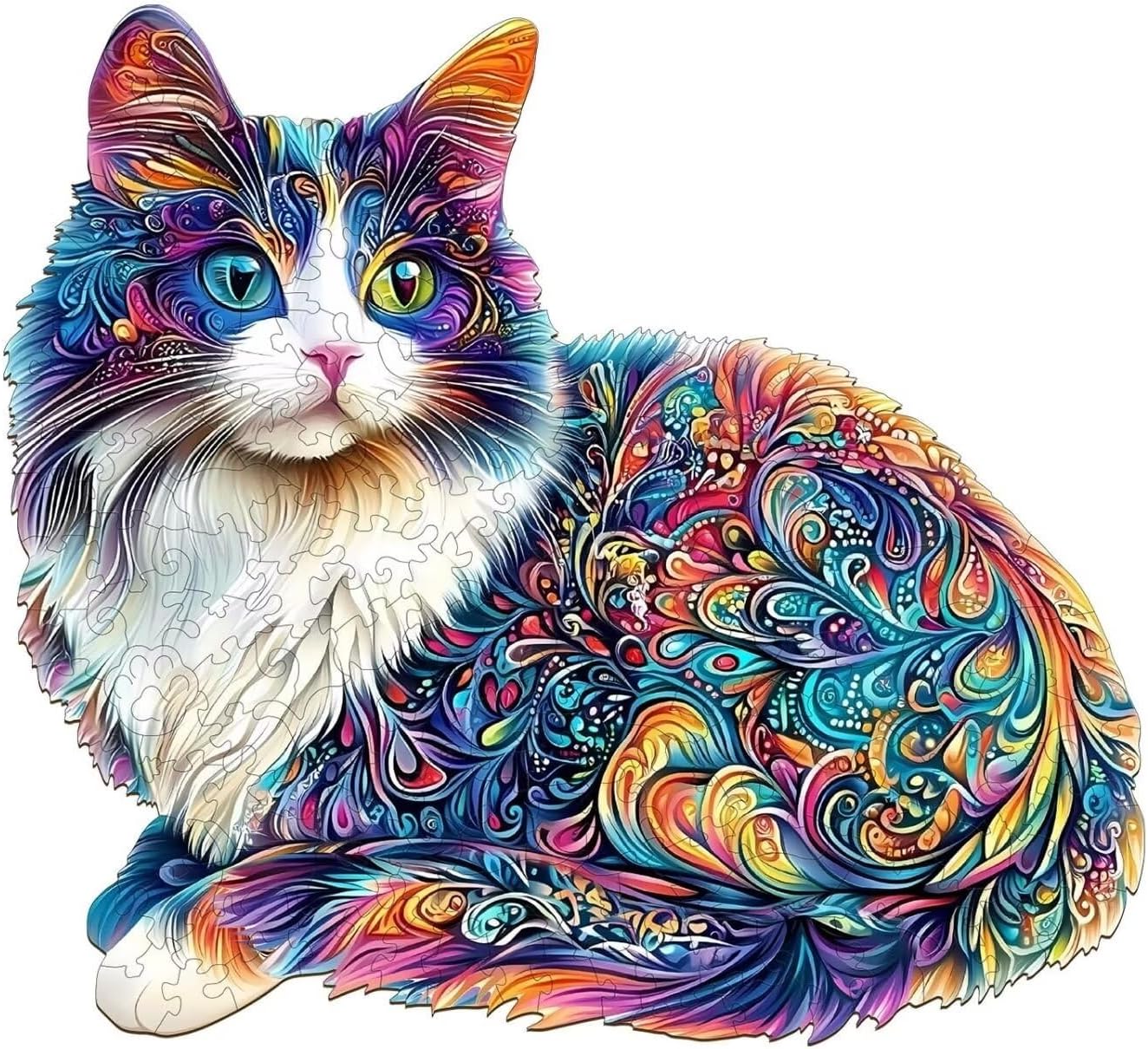 Lazy Cute Cat Puzzles Adults Gifts Wooden 175 Pieces 11.4 * 10.4in