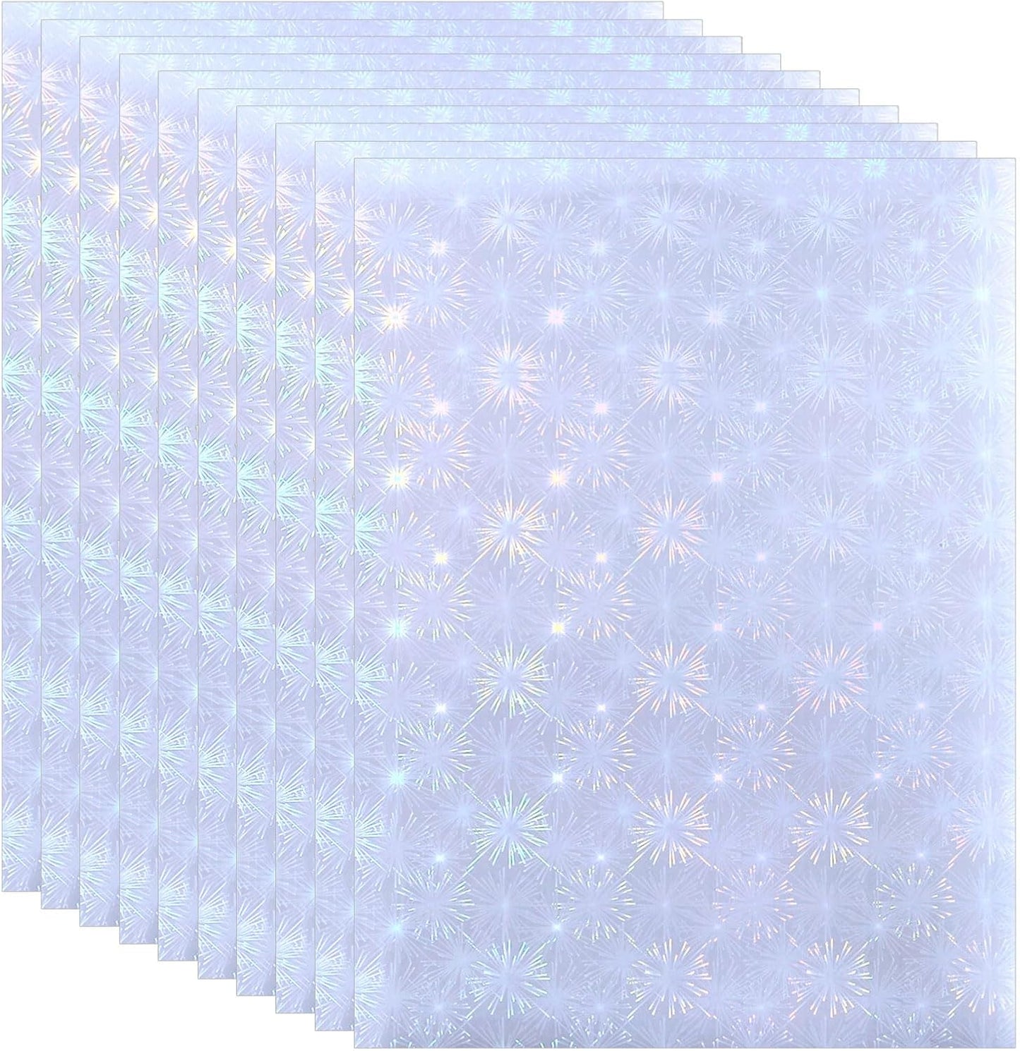PATIKIL 11.7x8.3" Holographic Sticker Paper, 10Sheets A4 Polypropylene Self-Adhesive Transparent Waterproof Laminate Overlay Film for Photo Cards Scrapbook Decorations, Blossom