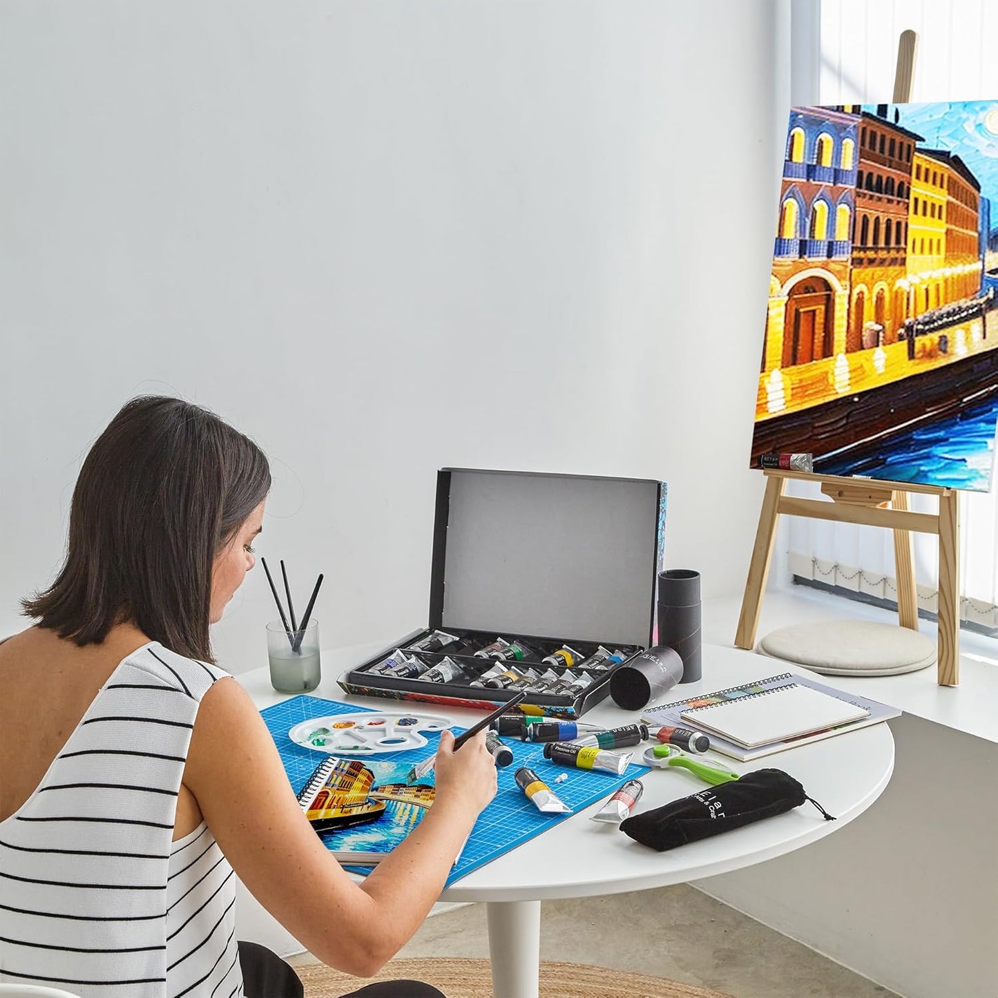 Elan Professional Oil Paint Set, 24 Vibrant Colors Tubes 1.7fl oz, Non-toxic Oil Paints for Canvas Painting, Art Paints for Adults & Artists