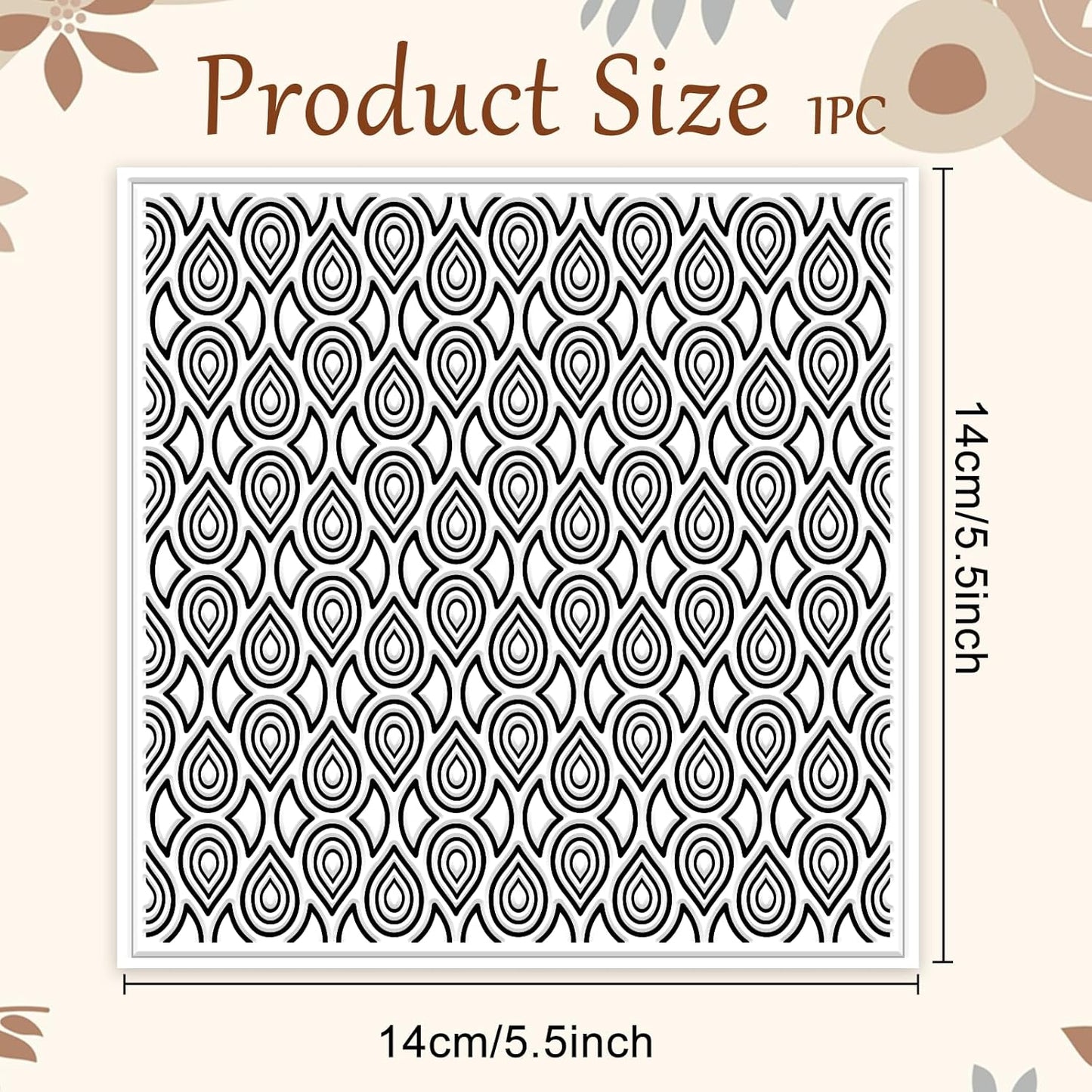 CHGCRAFT Teardrop Polymer Clay Texture Sheets Repeating Seamless Pattern Silicone Texture Stamp Line Art Modeling Pattern Pad for Jewelry and Clay Earrings Tools, 5.5x5.5 inch