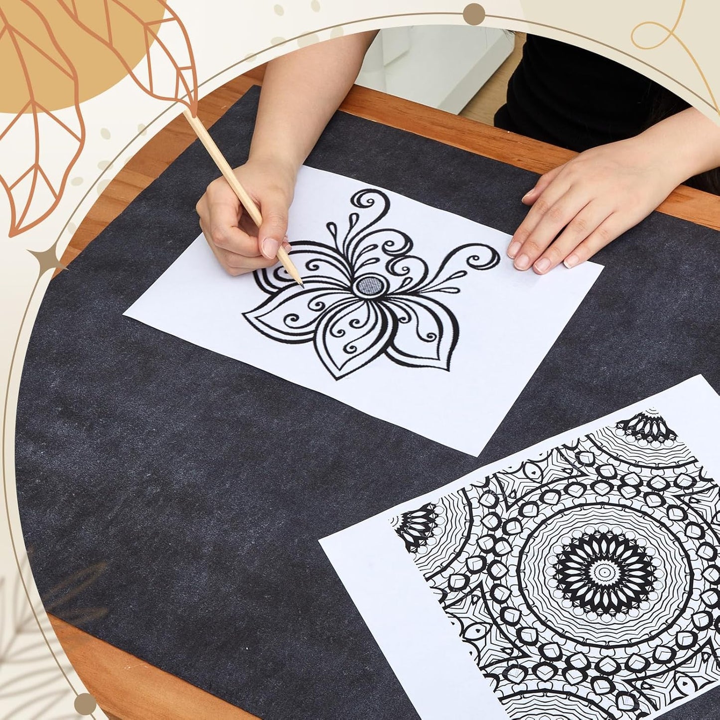 Dinifee 5 Sheets Large Carbon Paper for Tracing 20.3 x 78.7 Inch Graphite Transfer Paper Waxed Carbon Transfer Paper for Wood, Paper, Canvas, Woodworking Patterns, Fabric, Sketch Drawing, Black