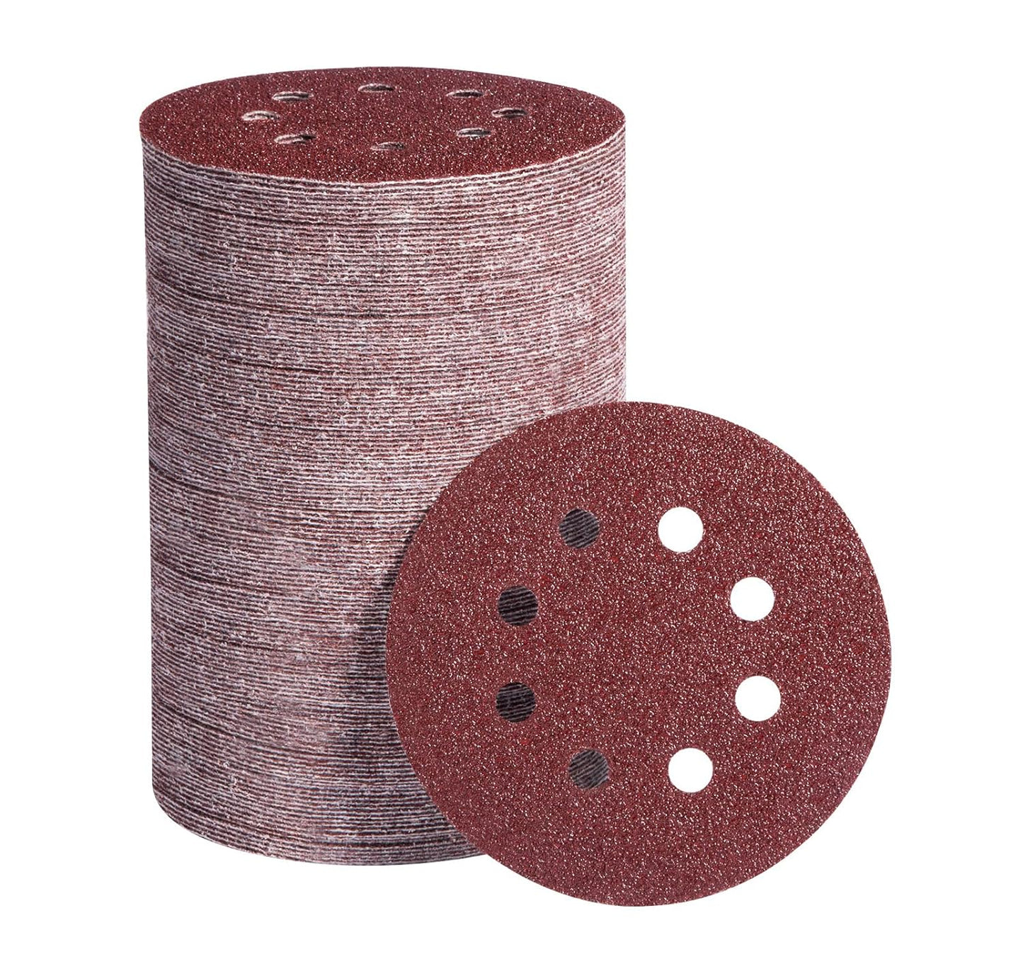 S SATC 150 PCS Sanding Discs 5-Inch 8-Hole Aluminum Oxide Sandpaper for Woodworking Hook and Loop Adhesive for Random Orbital Sander 40 Grit
