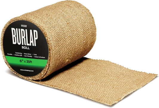 VViViD Burlap Fabric Roll (6” x 35ft) Natural Jute for DIY Crafts, Wedding Decorations, Gift Wrapping & Home Accents