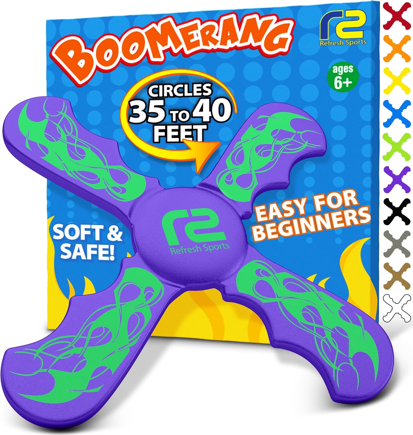 Pool Toys Foam Boomerang - Fun Stocking Stuffer Gifts for Girls & Boys All Ages - Easy to Use & Soft and Safe - Beach Games & Summer Fun - Outdoor Toys For Kids Ages 6 7 8 9 10 11 12 + Year Old