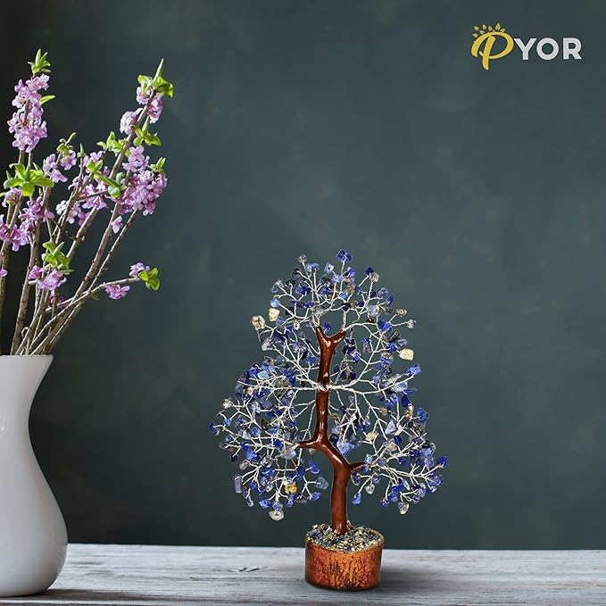PYOR Lapis Lazuli, Crystal Tree, Stones and Crystals, Reiki Gifts, Positive Energy Crystals, Blue Office Decor, House Warming Gifts, Lapis Lazuli Crystal Stone Tree, Feng Shui, Office Desk Decor