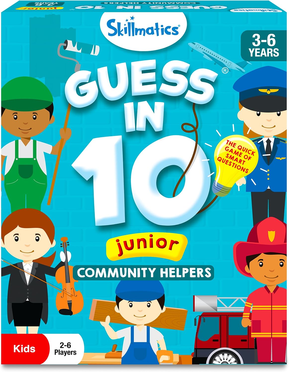Skillmatics Guess in 10 Junior Community Helpers for Boys, Girls, and Families Who Love Card Games, Board Games & Educational Toys, Travel Friendly, Gifts for Ages 3, 4, 5, 6