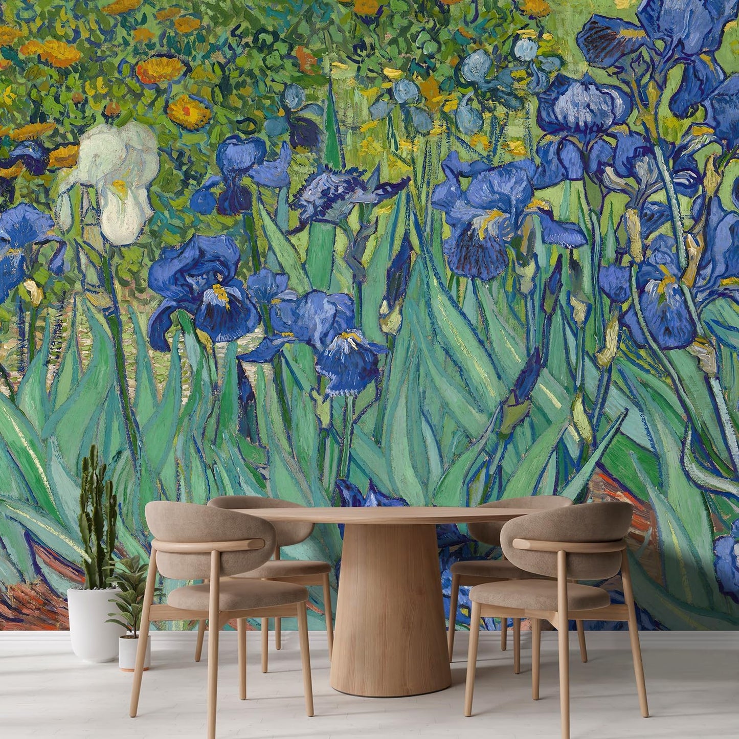 wall26 Irises by Vincent Van Gogh Dutch Impressionism 20th Century Artist Peel and Stick Large Wall Mural, Removable Wallpaper, Home Decor - 108x120 inches